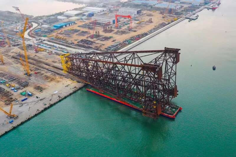 亚洲第一深水导管架“海基二号”建造完工